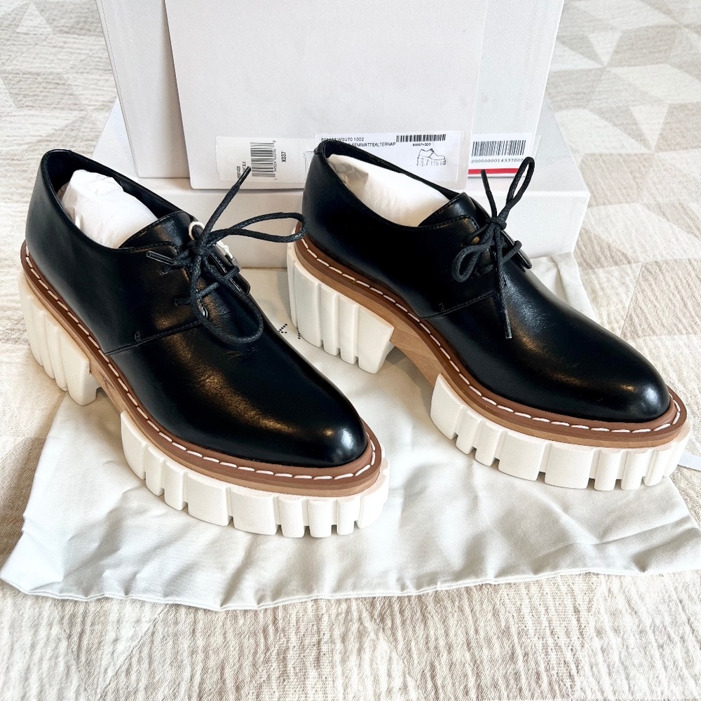 NWT Stella McCartney Emilie faux leather platform brogues (loafers) Size 37
